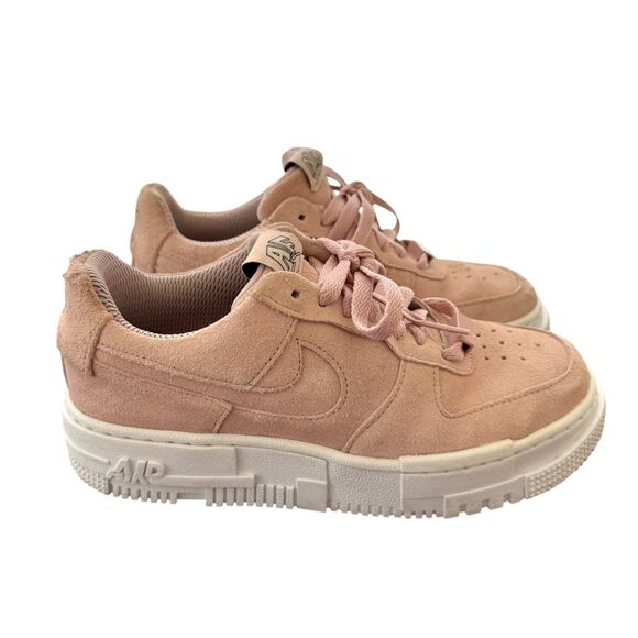 Nike Air Force 1 Pixel Pink Suede Size 7 Leather CK6649-601- Gently Used - Picture 7 of 7